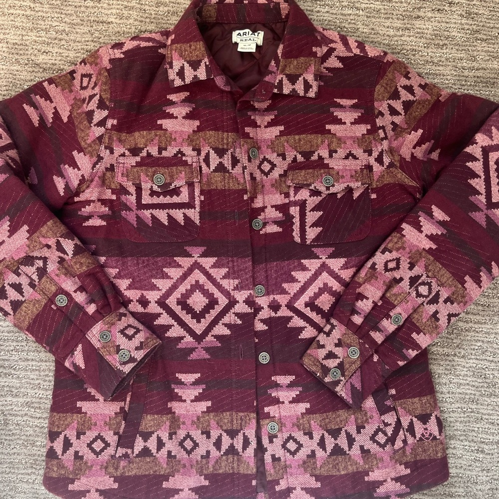 Ariat Burgundy and Pink Patterned Jacket